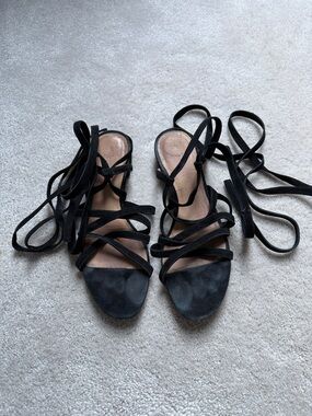 Madewell gladiator suede sandals black 8.5